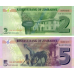 P99 & P100 Zimbabwe - 2 & 5 Dollars Year 2016 (With Text 'BOND NOTE')
